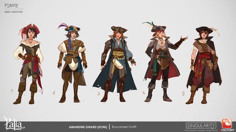 ArtStation - Buccaneer Outfit - Concepts Pirates Concept Art, Pirate Concept Art, Pirate Character Design, Pirate Outfit, Island Outfit, Concept Art Character, First Art, Character Modeling, Dnd Characters