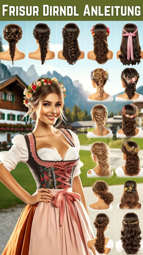 Die Wahl der richtigen Frisur für ein Dirndl ist entscheidend, um den perfekten Trachtenlook zu vervollständigen. Ob für das Oktoberfest, eine Hochzeit oder eine andere traditionelle Veranstaltung, die Frisur sollte zum Stil des Dirndls passen und gleichzeitig Ihre Persönlichkeit unterstreichen. In diesem Blogpost erfahren Sie alles, was Sie über die Frisur Dirndl wissen müssen, von Traditional German Hairstyles, Octoberfest Hair Styles, Octoberfest Hair, Dirndl Hair, German Hairstyle, Oktoberfest Hair, Oktoberfest Hairstyle, Mountain Witch, German Women