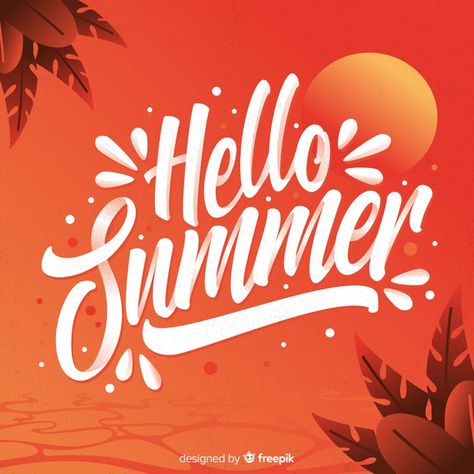 Colorful summer lettering | Free Vector #Freepik #freevector #background #summer #leaf #nature Summer Lettering, Summer Typography, Summer Sale Banner, Hello Design, Background Summer, Summer Banner, Tropical Holiday, Summer Signs, Welcome Summer