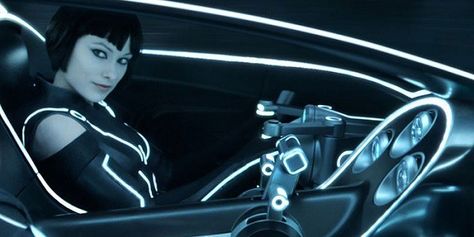 Tron Legacy Olivia Wilde Driving Tron Oc, Olivia Wilde Tron Legacy, Olivia Wilde Tron, Tron Art, Tron Bike, Garrett Hedlund, Tron Legacy, Olivia Wilde, Evan Peters