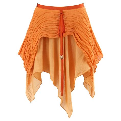 Vintage Alexander Mcqueen, Alexander Mcqueen Skirt, Alexander Mcqueen Collection, 2000s Skirt, Unique Skirts, Alexander Mcqueen Clothing, Fairy Clothes, High Rise Skirt, Orange Outfit