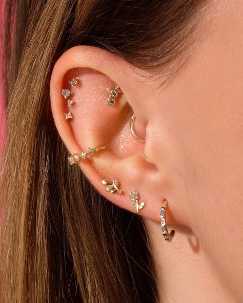 Ear Piercings, Ear Cuff, Piercings, Diamond Earrings, Cuff