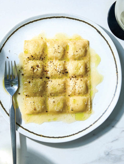 If you’re on social media, you’ve likely seen a version of the viral French ravioli, Ravioles du Dauphiné, pop up in your feed. Popularized by Café Chelsea in New York, this impressive pasta dish tastes as good as it looks. Traditionally filled with Comte cheese and crème fraîche, we’ve added roasted parsnips for a seasonal twist. Serve one per plate for a starter that is guaranteed to impress. French Ravioli, Ravioli Aesthetic, Ravioli Fillings, Comte Cheese, Ravioli Filling, Roasted Parsnips, Holiday 2024, Vintage Apron, Aprons Vintage