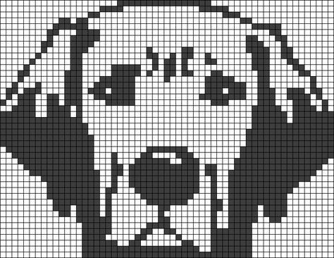 Labrador Knitting Pattern, Pixbrix Templates, Lab Cross Stitch, Pixel Art Dog, Dog Pixel Art, Black And White Beagle, Pola Macrame, Lab Dog, Dog Motif