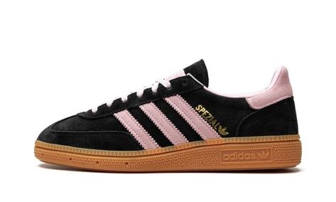 adidas Handball Spezial Womens "Black / Pink" Shoes - Size 7.5 Black Pink Adidas, Black And Pink Sambas, Black And Pink Adidas, Adidas Spezial Black And Pink, Pink Samba Adidas, It Girl Shoes, Pink And Black Shoes, Black And Pink Outfit, Black Shoes For Women