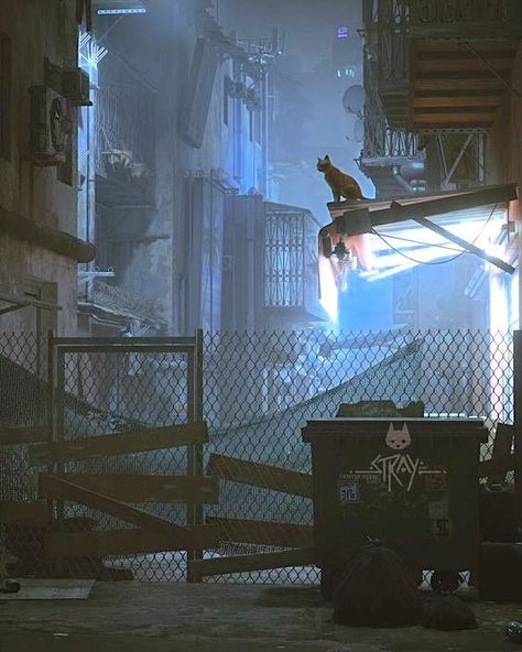 Stray Background, Stray Video Game, Stray Art, Stray Game, Cat Game, Cat City, Cyberpunk City, Cyberpunk Aesthetic, Movie Shots