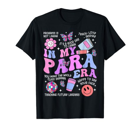 PRICES MAY VARY. First Day Back To School Shirt Funny Gift for Boys, Girls, Students, Teachers. Gift for Brother, Sister, Son or Daughter, Little Kids, Kinder, Child, Toddler, Pupil, Baby, Adults, Friends, Family. It is time to Party & Celebrate 1st Day Of School 2024 In My Para Era Paraprofessional Paraeducator Back To School Design is a cute back to school present for teacher, student, son, sister, kids, schoolboy, schoolchild, schoolkid, grade squad design to wear on the first day of school o Sped Paraprofessional Shirts, Gifts For Paraprofessionals, Paraprofessional Outfits, Presents For Teachers, Gift For Brother, School Boy, 1st Day Of School, Fashion Toys, Family Day