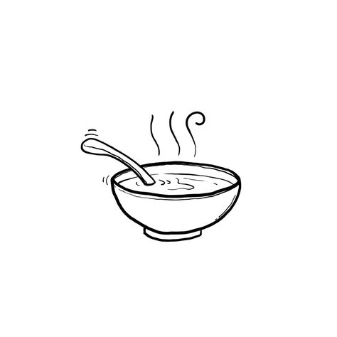 Bowl of hot soup hand drawn doodle icon. Miso soup vector sketch illustration cartoon Miso Tattoo, Bullet Journal Key, Cute Tats, Doodle Icon, Vector Sketch, Illustration Cartoon, Miso Soup, Hot Soup, Sketch Illustration