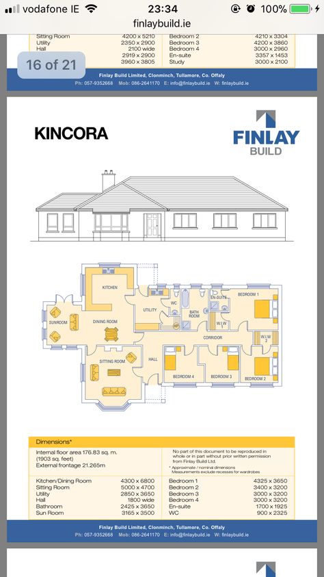 4 Bed Bungalow Floor Plan, Irish House Plans Bungalow, Bungalow Plans Ireland, 4 Bedroom Bungalow House Plans, Irish House Plans, House Plans Ireland, 3 Bedroom Home Floor Plans, Housing Plans, House Designs Ireland