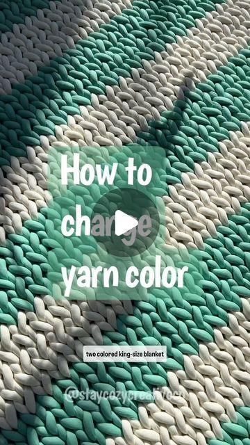 Jessica | Hand Knitting + Crochet on Instagram: "How to change your yarn color! 2 options✌🏼  For those of you wanting to make multicolor blankets, I hope this helps!  If you’re new to the hand knitting world, I’m here to help. I have 5 years of experience and remember what it’s like just trying to figure out the best way to do something. I’ve learned a lot along the way, and am happy to pass on my knowledge.  ✨ Follow for more tips  🧶 Shop tube yarn at StayCozyCo.com (I used 22 skeins on this king size blanket 😅)  How else can I help you?  Stay cozy, Jess  #handknit #handknitting #chunkyknit #chunkyknitblanket #chunkyknitting #handknittingyarn #tubeyarn #staycozycreativeco #tutorial #yarn #howto" Crochet Blanket Colors, Knot Blanket, Knitting Blanket, King Size Blanket, Hand Knit Blanket, Hand Knitting Yarn, Yarn Skein, Chunky Knitting, Finger Knitting