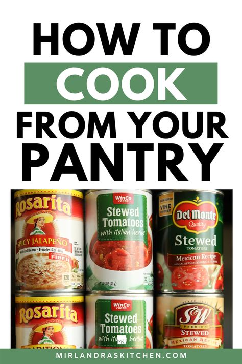 Easy Meals From Your Pantry, No Food At Home, Pantry Cooking Recipes, Pantry Meals Recipes, Food Pantry For The Needy, Pantry Staples To Stock Up On, Budget Pantry Staples, Build Food Storage For $5 A Week, Winco Foods