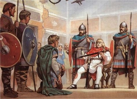 Odoacer: He deposed the very last emperor of Rome in the west and made himself the first King of Italy Norse People, Roi Arthur, Warriors Illustration, Roman Britain, Historical Warriors, Germanic Tribes, Empire Romain, Medieval World, Roman Soldiers