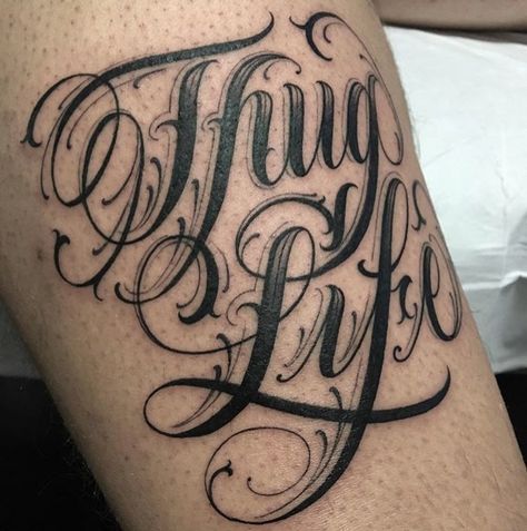 THUG LIFE - - #tattoo #tattoos #letteringtattoo #art #lettering #letters #freehand #drawing #blacktattoo #drawing #design #graphic… Thug Life Tattoo, Tattoo Writing Styles, Story Sketch, Hip Hop Tattoo, Chest Tattoo Drawings, Loyalty Tattoo, Simple Cross Tattoo, Tattoo Lettering Design, Chicano Lettering