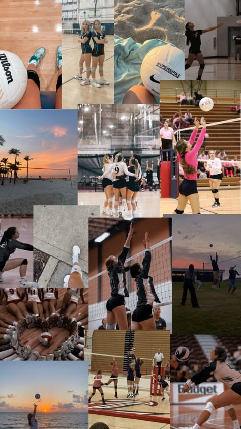 Volleyball aesthetic collage Volleyball Facts, Volleyball Images, Volleyball Backgrounds, Volleyball Aesthetic, Volleyball Photography, Volleyball Wallpaper, Volleyball Poses, Volleyball Inspiration, Volleyball Humor