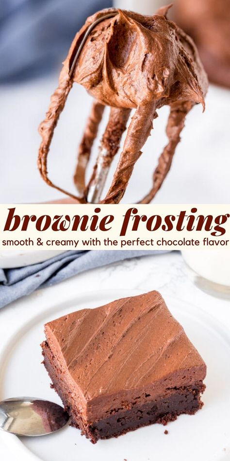 Frosting Recipes For Brownies, Chocolate Frosting For Brownies, Frosting For Brownies, Frosting Brownies, Brownie Icing, Brownies Frosting, Cookie Dough Cake, Brownie Frosting, Chocolate Frosting Recipes