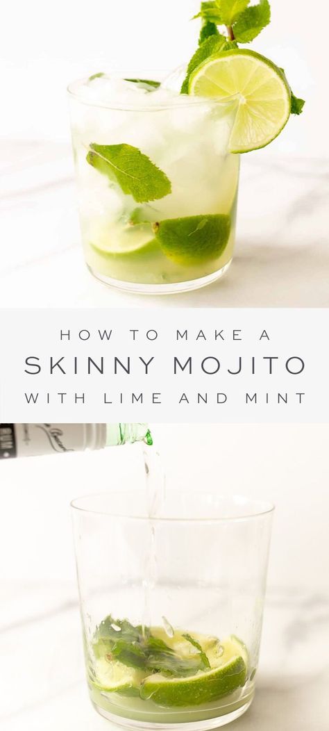 Healthy Mojito Recipe, Healthy Lemonade, Mojito Ingredients, Mint Drink, Low Calorie Cocktails, Healthy Cocktails, Julie Blanner, Mint Mojito, Sweet Mint