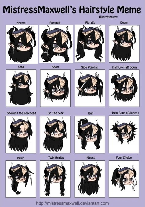 Mistressmaxwell Hairstyle, Gacha Cute Hairstyles, Gacha Club Ponytail Hair Ideas, Gacha Mullet Hair, Gacha Hairstyle Ideas, Gacha Hair Styles, Pelo Gacha, Gacha Life Sleep Outfits, Gacha Hairstyles