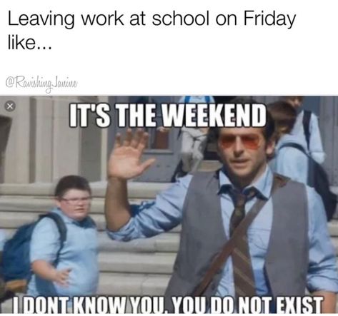 Friday. Friday humor. Memes. Teacher life. The hangover. Memes Studying, Weekend Meme, Funny Weekend, Friday Meme, Today Is Friday, Teacher Problems, I Dont Know You, Favorite Movie Quotes, The Hangover