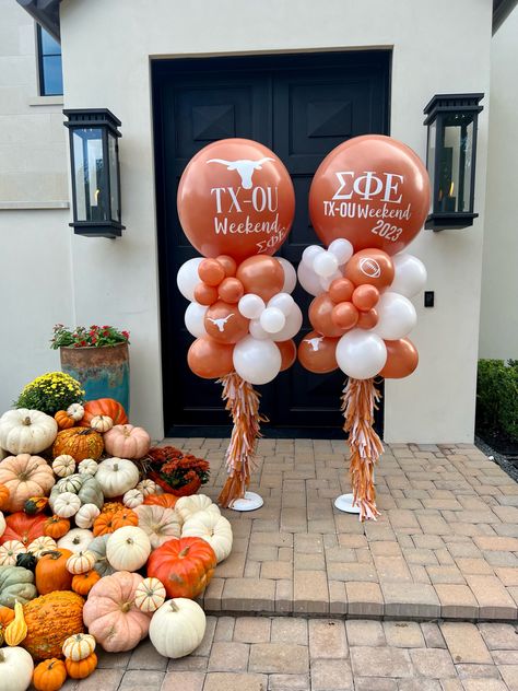 Auburn Graduation Party, College Balloon Garland, College Balloon Arch, Auburn Grad Party, Auburn Balloon Arch, Longhorn Party, Candy Land Christmas Decorations Diy, Deck Railing Design, College Parties