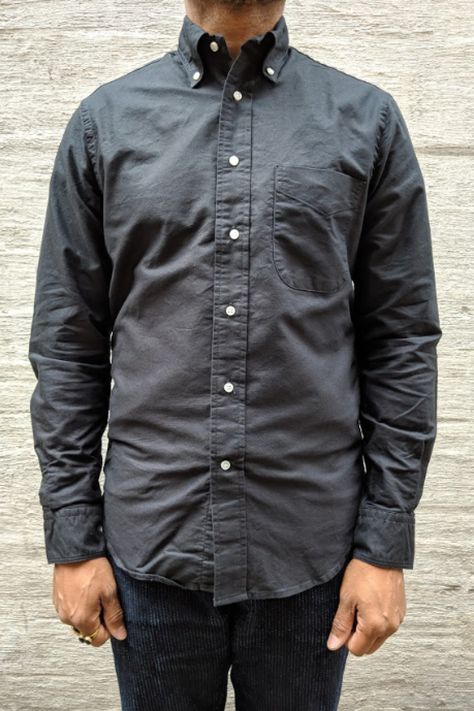 Gitman Vintage, Black Cotton, Vintage Black, Button Downs, Oxford, Media, Mens Tops, Black