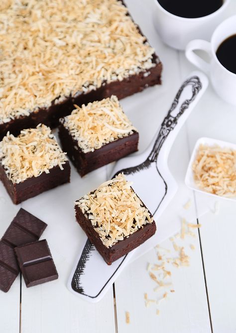 Coconut Fudge, Coconut Brownies, Dark Chocolate Coconut, Fudge Brownie Recipe, 8x8 Pan, Chocolate Butter, Brownies Recipe, Peanut Butter Fudge, Whipping Cream