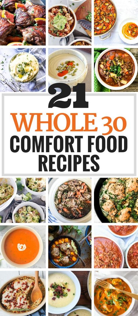 21 Whole30 Comfort Food Recipes Oven Baked Bbq Chicken, Whole30 Dinner Recipes, Whole30 Dinners, Whole 30 Diet, Comfort Food Recipes, Recipe 30, Healthy Comfort Food, Whole 30 Recipes, Whole 30