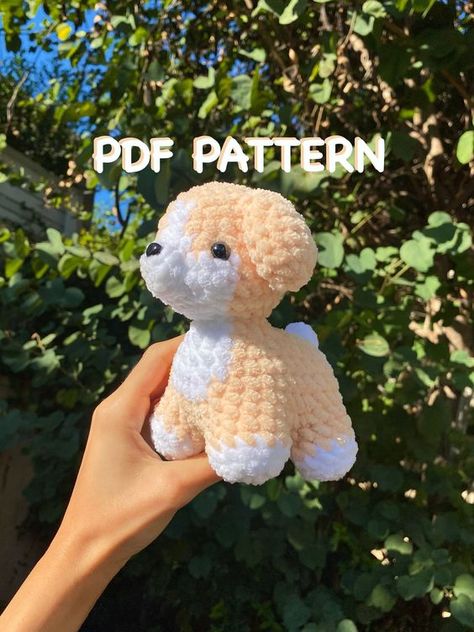 CROCHET PDF PATTERN: Puppy dog Easy crochet toys #easycrochettoys #crochet #crochettoy #crochetpattern #crochetpatterns 5.31 Toys Quotes, Crochet Dog Patterns, Easy Crochet Animals, Confection Au Crochet, Quick Crochet Patterns, Crochet Animals Free Patterns, Crochet Design Pattern, Kawaii Crochet, Beginner Crochet Projects