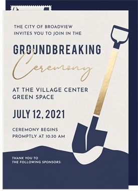 Ground Breaking Ceremony Invitation, Groundbreaking Invitation, Groundbreaking Ceremony, Ground Breaking, New Chapter, Change The World, Invitation Cards, Branding, Marketing