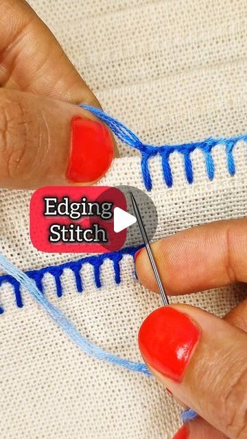 Edging Stitch, Edge Stitching, Blanket Stitch Tutorial, Sewing Easy Diy, Needlework Crafts, Easy Crochet Stitches, Needlework Embroidery, Edge Stitch, Sewing Lessons