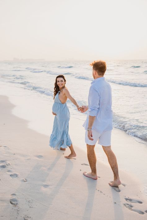 Babymoon Photo Ideas, Babymoon Photoshoot Beach, Pregnant Photoshoot At The Beach, Pier Maternity Photos, Spring Beach Maternity Photos, Maternity Photoshoot Poses Beach, Maternity Session On The Beach, Sunset Maternity Shoot, Maternity Shoot Photos