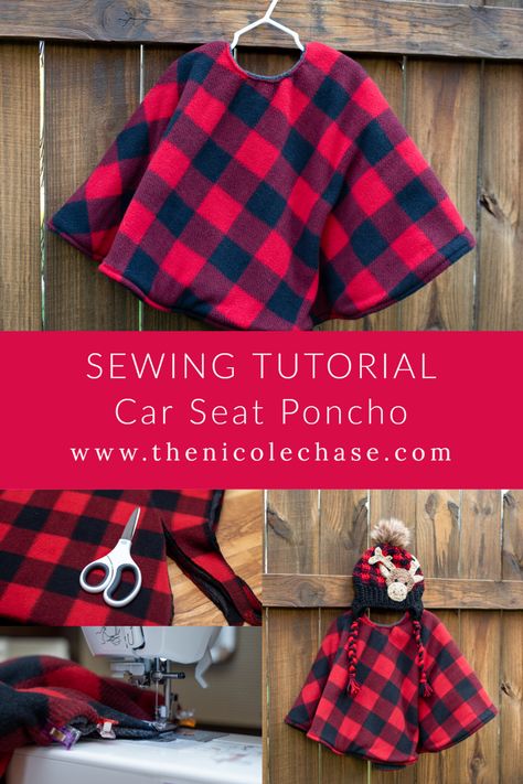 Landon's Car Seat Poncho - Sewing Tutorial — Nicole Chase Free Sew Craft DIY Coat Alternative Carseat Baby Toddler Kids Child