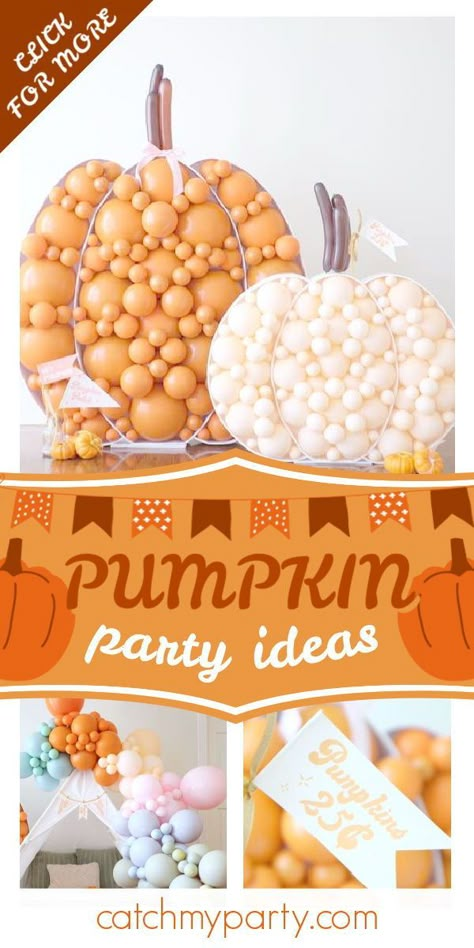 Two Year Old Pumpkin Birthday, Pumpkin Birthday Decorations, Backyard Pumpkin Patch Party, Fall First Bday Party Ideas, Pumpkin Farm Birthday Party, Pumpkin Is One Birthday, Pumpkin Party Ideas 1st Birthdays, Our Little Pumpkin Is Turning One, Fall Themed Party Ideas