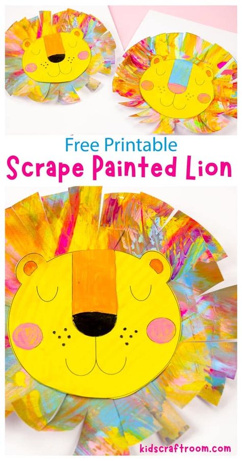 Lion Kids Crafts, Safari Crafts, Woodland Whimsy, Lion Craft, Scrape Painting, Daniel And The Lions, Preschool Crafts Fall, Fun Summer Crafts, Safari Art