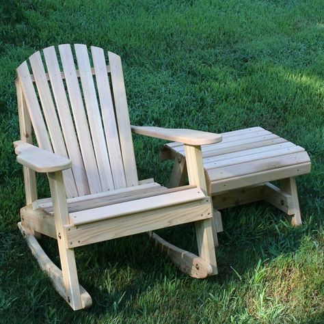 Outdoor Creekvine Designs American Forest Cedar 2-Piece Adirondack Rocker & Side Table Set - WRFKEYRSETCVD Things To Make Money, Cedar Stain, Rustic Chairs, Wooden Rocker, Adirondack Rocking Chair, Wood Adirondack Chairs, Adirondack Furniture, Rocking Chair Porch, Side Table Set