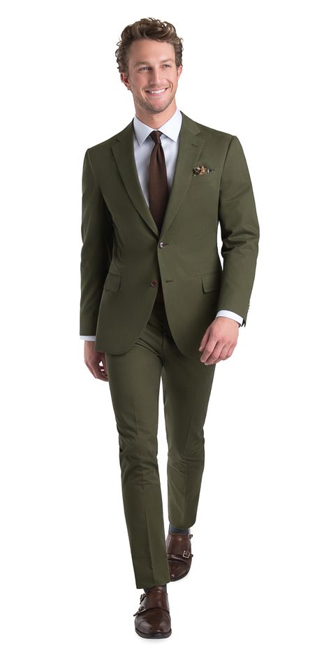 Outfits Verde, Fitted Suits, Green Suit Men, Olive Green Suit, Green Wedding Suit, Suit For Wedding, Suits Black, Suit Combinations, Suit Ideas