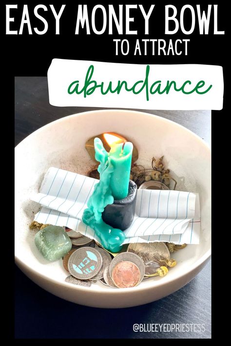 Full Moon Money Bowl, Abundance Bowl Spell, Money Bowls Witchcraft, Prosperity Bowl For New Year, Money Bowl Ideas, Money Bowl Witchcraft, Money Bowl Feng Shui, Money Bowl Spell, Feng Shui Money Bowl