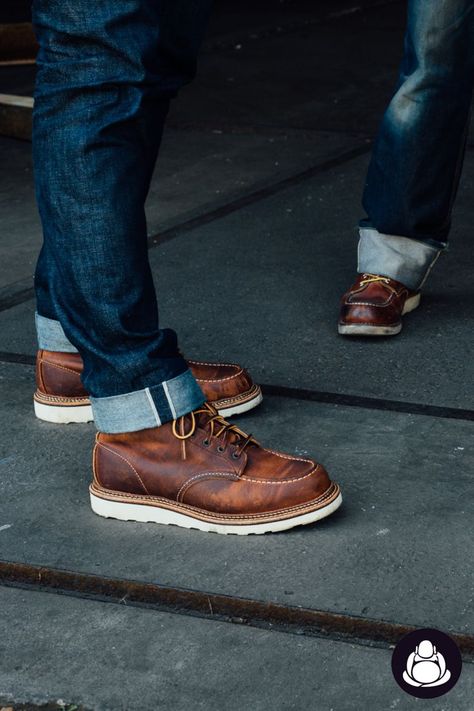 Red Wing Heritage Boots Outfit, Red Wing 1907 Outfit, Red Wing Moc Toe Outfit, Moc Toe Boots Men Outfit, Red Wing Boots Outfit Mens Fashion, Redwing Boots Outfit, Red Wings Boots Outfit, Heritage Style Men, Red Wing Outfit