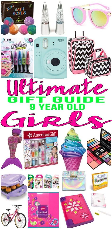 BEST Gifts 9 Year Old Girls! Top gift ideas that 9 yr old girls will love! Find presents & gift suggestions for a girls 9th birthday, Christmas or just because. Cool gifts for pre teen / tween girls on their ninth bday. Wondering what to buy a 9 year old for their birthday? We have you covered - from makeup to toys to electronics to sports - room decor - crafts - educational & more - find the best gift ideas! Amazing products for daughters, grandkid, niece, friend or best friend. Girls 9th Birthday, Birthday Presents For Girls, Tenth Birthday, Presents For Girls, Gift Suggestions, Christmas Gifts For Girls, Birthday Gifts For Kids, Crafts For Teens, Birthday Gift Ideas