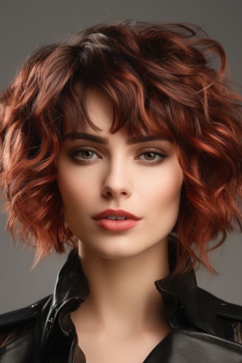 Layered Curly Bob Hairstyles, Feathered Bob, Feathered Hair, Short Red Hair, Curls Hair, Copper Hair Color, Haircuts For Wavy Hair, Haircuts For Medium Hair, Curly Bob Hairstyles