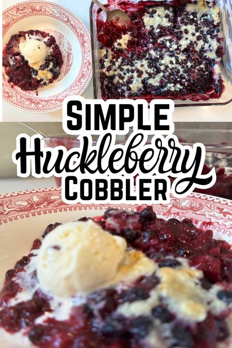 This easy recipe makes the best huckleberry cobbler you’ve ever had! It’s perfectly sweet and tart and oh so good served warm with a scoop of vanilla ice cream or whipped cream! #huckleberry Huckleberry Cobbler, Huckleberry Recipes, Blackberry Cobbler Recipe, Recipes Potato, Fruity Treats, Homemade Snickers, Blackberry Cobbler, Savory Meals, Recipes Soup