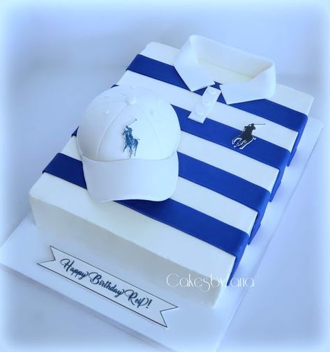 Birthday Cake Ideas For Men, Cake Ideas For Men, Sweet 16 For Boys, Cake Design For Men, Cake For Boyfriend, Cap Cake, Realistic Cakes, Shirt Cake, Cake Decorating For Beginners