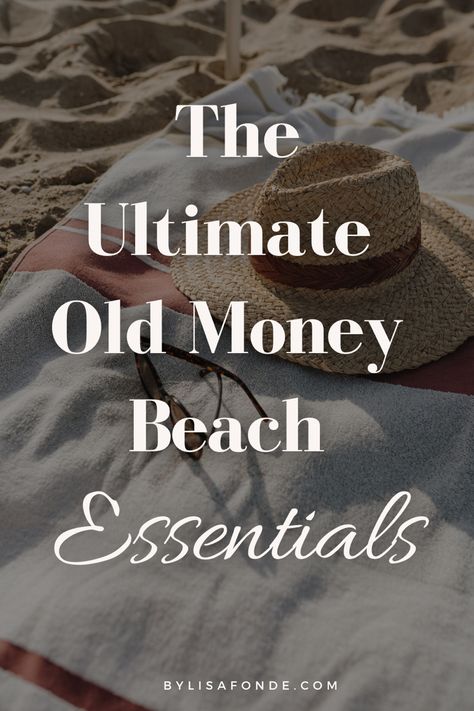 5 Old money must-have accessories for you to wear at the beach. Old money aesthetic beach essentials for women. Old money accessories you need to look expensive and sophisticated at the beach. Old money jewelry, hats, handbags, beachwear and more. Old Money Accessories Woman, Old Money Beach Aesthetic, Old Money Hat, Old Money Aesthetic Beach, Old Money Swimwear, Beach Essentials For Women, Old Money Names, Old Money Accessories, Old Money Beach