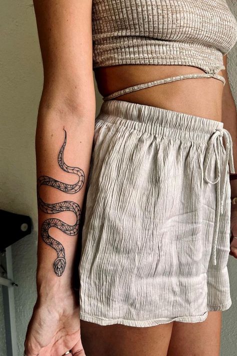 Snake Collarbone Tattoo, Snake Collarbone, Tattoo Ideas For Women Forearm, Snake And Flower Tattoo, Dagger Tattoo Meaning, Women Forearm Tattoo, Snake Arm Tattoo, Snake And Dagger Tattoo, Snake Tattoo Ideas