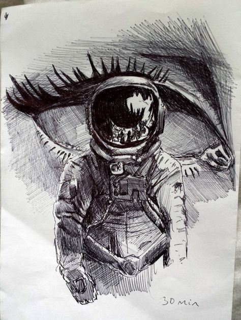 pinterest: kaylinsuxs Hipster Artwork, Astronaut Drawing, Contrast Art, Hipster Art, Astronaut Art, Tumblr Art, Art Tumblr, Creative Drawing, A Drawing