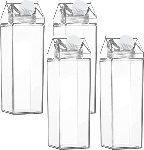 Introducing the Transparent Milk Carton Water Bottle, available in sets of 2, 4, or 6 pieces. With a capacity of 500 ml, this reusable plastic milk bottle is not only practical but also environmentally friendly. Designed to resemble a classic milk carton, this portable milk box is perfect for storing and carrying your favorite beverages, including milk, juice, and more. Its transparent design allows you to easily see the contents and monitor the quantity. Transparent Milk Carton, Milk Carton Water Bottle, Carton Water Bottle, Plastic Milk Bottles, Plastic Milk, Juice Bottle, Milk Box, Milk Carton, Juice Bottles