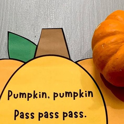 Create 25 Printables • PRESCHOOL + PRE-K CLASSROOM ACTIVITIES on Instagram: "BY POPULAR REQUEST… FREE printable version pumpkin circle time game chant 🎃 Save and try with your class!

This engaging fall/Halloween game will get your class having fun as they pass a small pumpkin around at circle time.

1. Everyone sits in a circle.
2. Give the pumpkin to one student.
3. Say the chant as the pumpkin is passed to the next friend. At the end of the chant count to three while still passing.
4. Students say the name of the friend that has the pumpkin on three.

🔗Grab your FREE printable copy of the chant from my profile or stories🔗

Follow↴ 
@create25printables for more preschool + pre-K classroom ideas!" Half And Whole Activities Preschool, Thanksgiving Circle Time Preschool, Pumpkin Movement Activities Preschool, Whats Inside A Pumpkin Preschool, Thanksgiving Circle Time Activities, Circle Time Pumpkin Activities, Harvest Circle Time Activities, Pumpkin Games For Preschool, Pass The Pumpkin Game