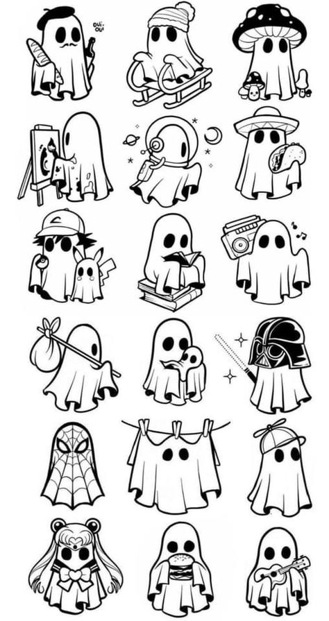 Mexican Ghost Tattoo, Ghost Ideas Drawing, Lil Ghost Drawing, Ghost In Costume Drawing, Sister Ghost Tattoos, Cute Drawings Ghost, Cute Ghost Drawings Aesthetic, French Things To Draw, Deadpool Funny Wallpapers