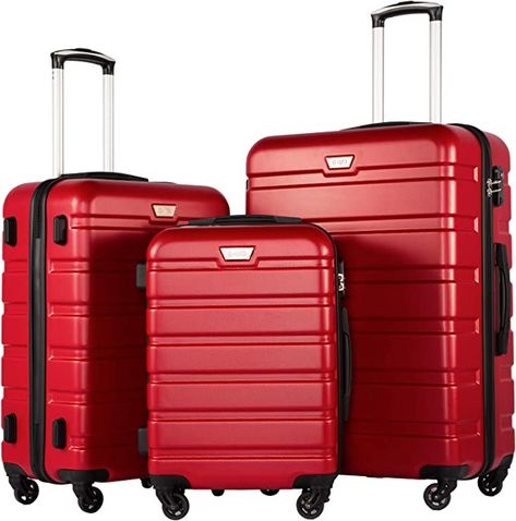 Red Luggage, Hardside Luggage Sets, 3 Piece Luggage Set, Hardside Luggage, Suitcase Set, Carry On Suitcase, Luggage Cover, Family Set, Luggage Sets