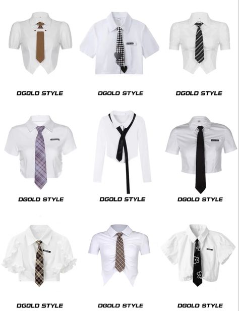 Y2k Uniform Outfit, Tie Outfit For Women Y2k, Y2k Uniform, Tie Outfit For Women, Necktie Outfits For Women, Dpr Concert, Outfits With Ties, Necktie Outfit, Updated Closet