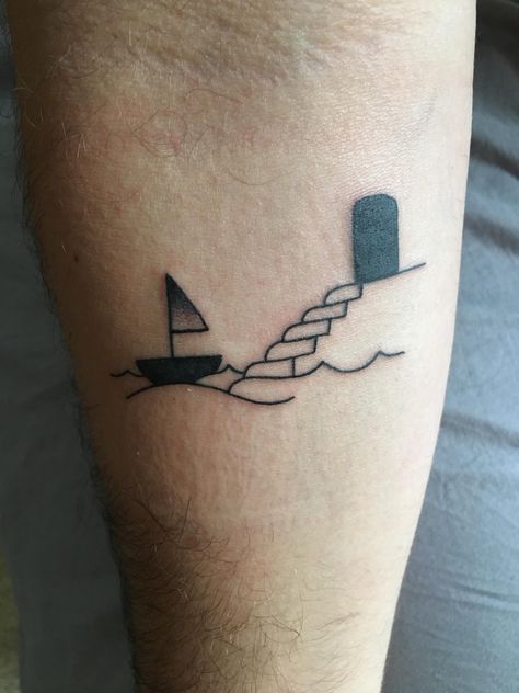 Simplistic take on the Truman Show by Justin @ Kyklops Tattoo in Pittsburgh PA Truman Show Tattoo, Learn Tattoo, Truman Burbank, Show Tattoo, Deep Tattoo, Tiny Tats, Nerd Tattoo, Tattoo Filler, Movie Tattoos